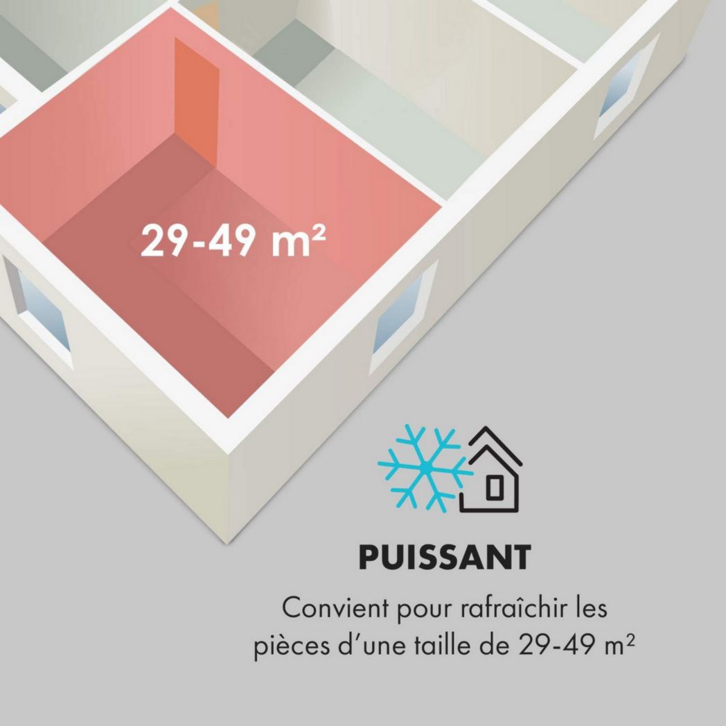 Climatiseur portable silencieux Klarstein, climatiseur portable 5 en 1, mini climatiseur, purificateur et éliminateur d'odeurs, mode nuit, déshumidificateur d'air, faible consommation, 10 000 BTU, climatiseurs