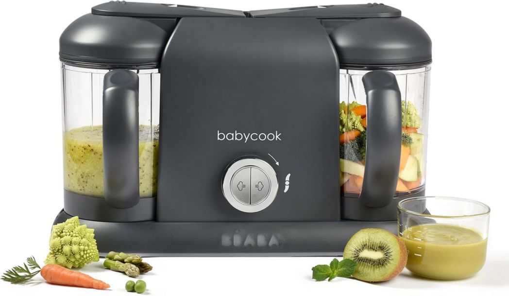 BÉABA, Robot Cuiseur Bébé 4 en 1 Babycook Duo, Mixeur-Cuiseur, Cuisson Vapeur Rapide 15 minutes, Diversification des Aliments, Petits Pots Bébé Maison, Capacité XXL 2200 ml, Noir