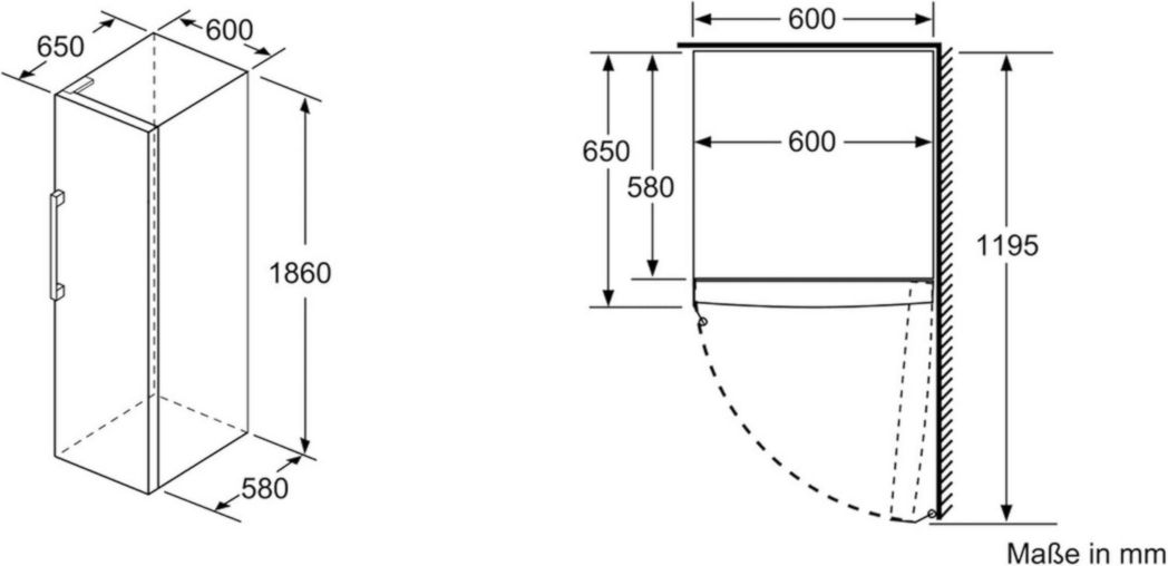 Congélateur vertical autonome Bosch GSN33VWEP Série 4, 225 L, 4 tiroirs de congélation, 176 x 60 cm, blanc
