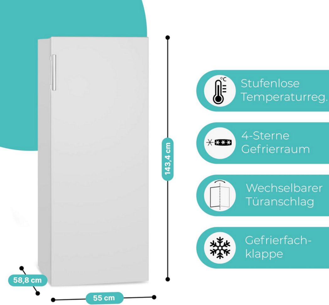 Congélateur Bomann GS7317-1 165L Blanc, Volume net : 165 litres, Pose libre, Éclairage intérieur LED, Température réglable, Silencieux, Congélateur économique 4 étoiles