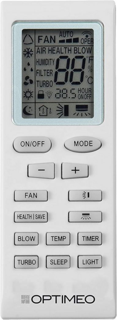 Climatiseur mobile OPTIMEO OPC-C02-121 3500 W blanc, 5 niveaux de protection spéciaux, silencieux et roues intégrées