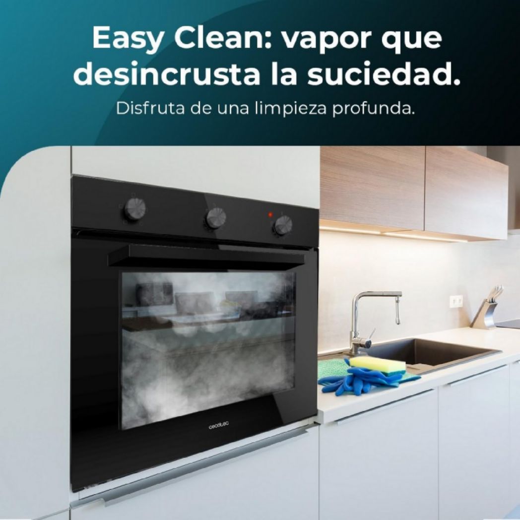 Four encastrable Cecotec Bolero Hexa C134500 Inox A 45 cm. 2600 W, capacité 56 L, basse consommation, 4 fonctions, minuterie, nettoyage vapeur, cuisson vapeur