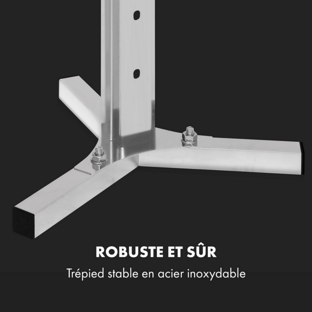 Rôtissoire électrique Klarstein, rôtissoire et barbecue, grande broche à cochon de lait, rôtissoire, barbecue 12 W avec 3 pieds en acier inoxydable