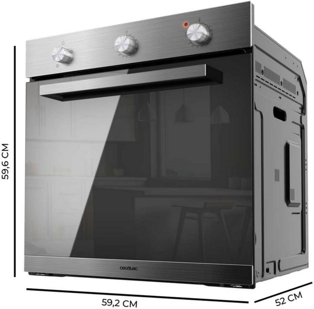 Four encastrable Cecotec Bolero Hexa C134500 Inox A 45 cm. 2600 W, capacité 56 L, basse consommation, 4 fonctions, minuterie, nettoyage vapeur, cuisson vapeur