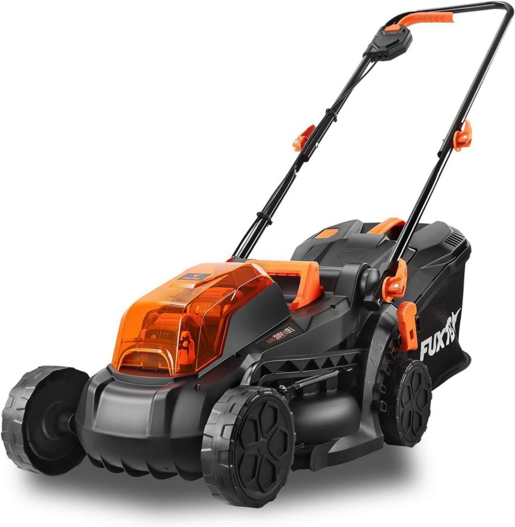 Tondeuse à gazon poussée FUXTEC FX-E1RM20 40 V (2 x 20 V) – Kit avec 2 batteries 2 Ah et chargeur double 2,4 A