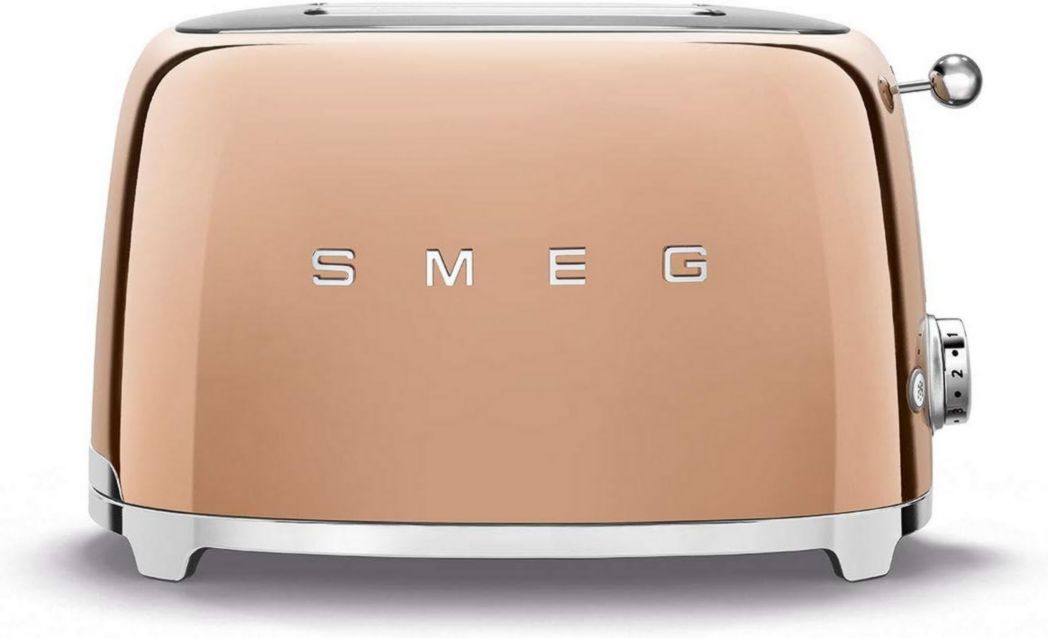 Smeg, Grille-pain 2 tranches TSF01BLEU, 2 fentes 36 mm, 6 niveaux de brunissage, fonctions chauffage, décongélation et bagel, éjection automatique du pain, tiroir ramasse-miettes, 950 W, noir