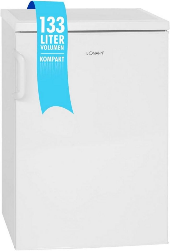 Réfrigérateur Bomann 133L blanc VS2195-1-blanc, Capacité nette : 133 litres, Éclairage intérieur LED, Contrôle continu de la température, 3 clayettes en verre