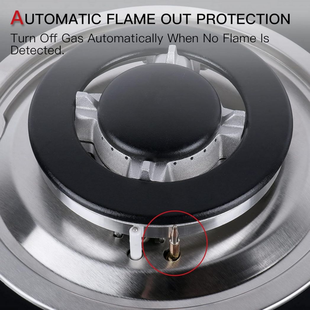 Plaque de cuisson à gaz 4 feux, plaque de cuisson 60 cm - Cuisinière encastrable - Gaz de ville et gaz en bouteille (4 feux - Verre)