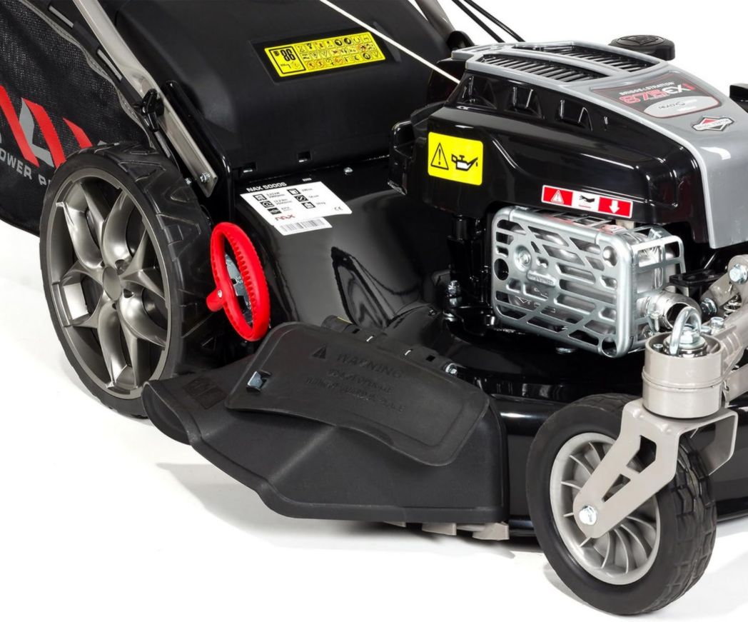 NAX POWER PRODUCTS Moteur Briggs & Stratton 5000S Série 875Exi 190cc ReadyStart Largeur de coupe 56cm Panier 75L Roues pivotantes avant Tondeuse à gazon autopropulsée à essence