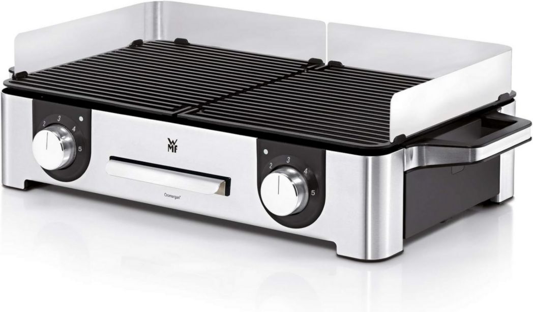 WMF Master-Grill électrique, 2400W, Grande surface 28x50cm, Revêtement antiadhésif, Plaques amovibles lavables au lave-vaisselle, Acier inoxydable Cromargan 18/10, Lono 0415280011