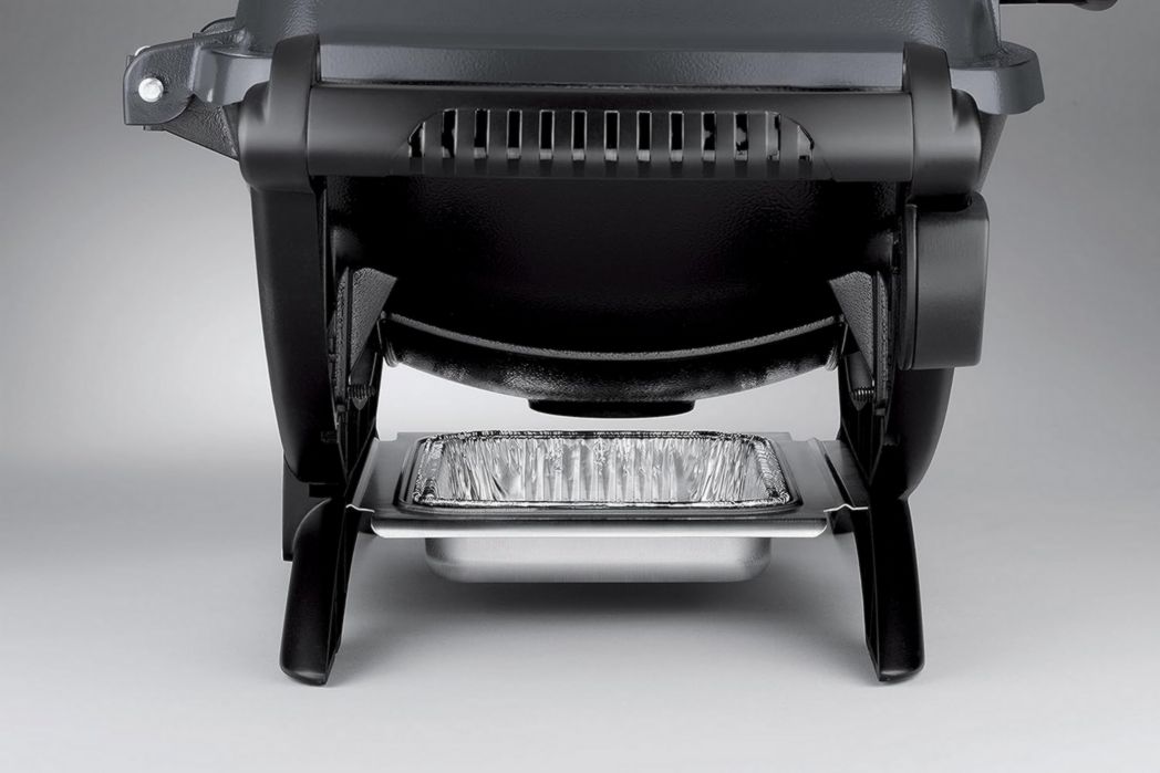 Barbecue électrique Weber Q1400, surface de cuisson 43 x 32 cm, portable, grille en fonte émaillée divisée en 2 parties, couvercle et cuve en fonte d'aluminium - Gris foncé (52020053)