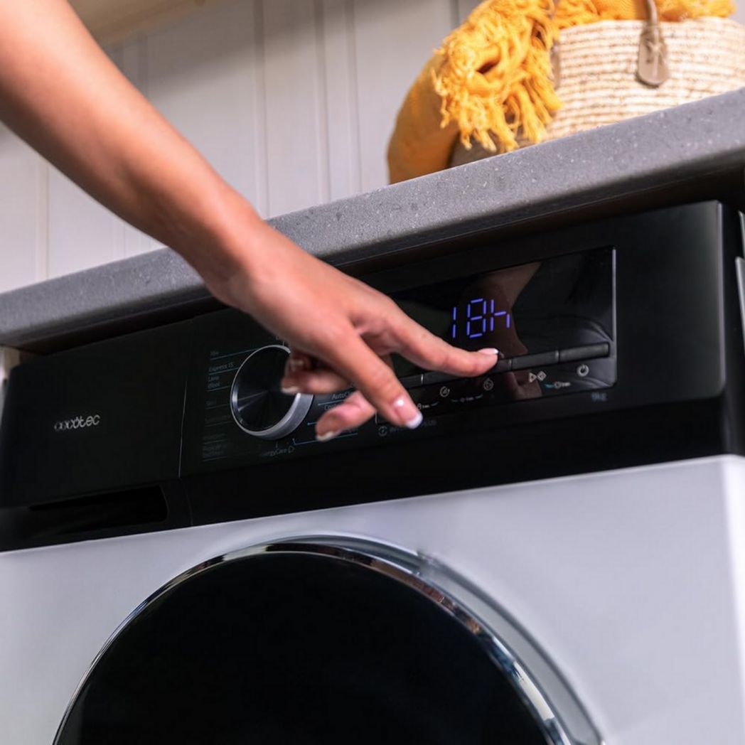 Cecotec Bolero Dresscode 10500 Inverter Steel A. Lave-linge 10 kg Acier, 1400 tr/min, moteur Inverter Plus, Vapeur, Classe A.