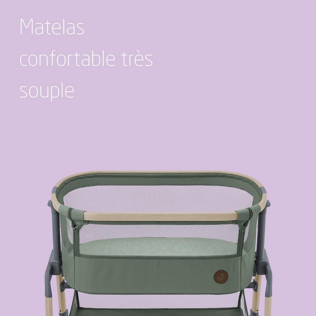 Lit cododo Maxi-Cosi Iora, lit cododo pliable pour bébé, 0-6 mois, 9 kg max, 4 positions d'inclinaison et 5 hauteurs, système coulissant, matelas confort, grand panier, facile à transporter, Essential Graphite