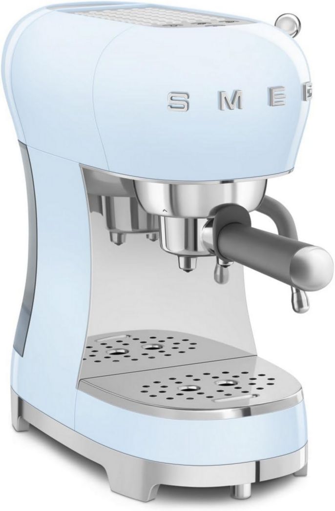Smeg, ECF02CREU Machine à expresso manuelle, système Thermoblock et buse vapeur, 4 fonctions expresso, plateau amovible, porte-filtre, réservoir d'eau 1 L, dimensions compactes, 1350 W, couleur crème