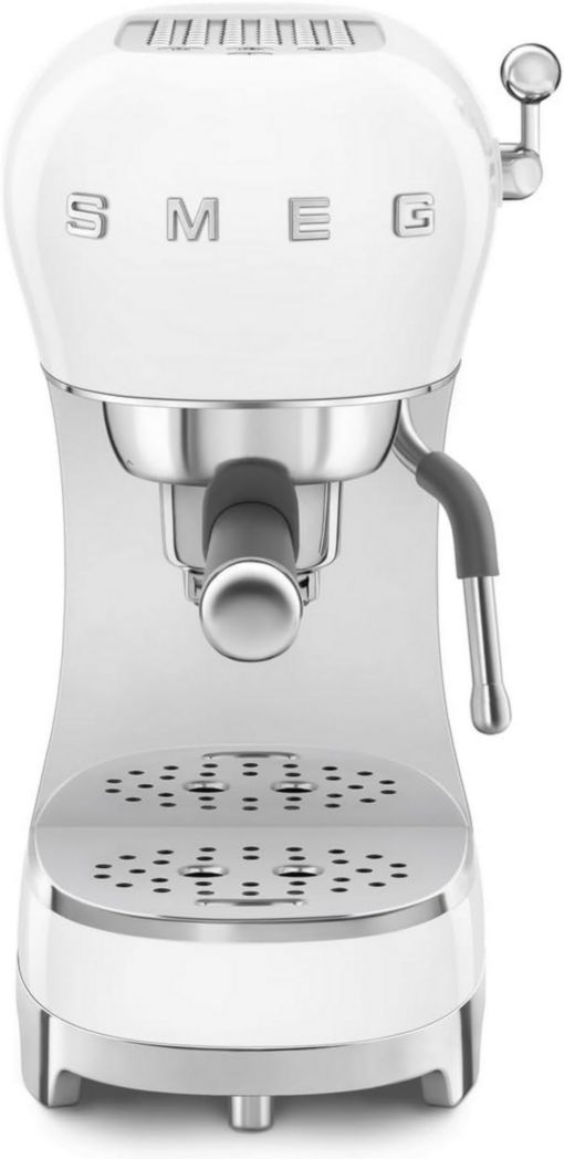 Smeg, ECF02CREU Machine à expresso manuelle, système Thermoblock et buse vapeur, 4 fonctions expresso, plateau amovible, porte-filtre, réservoir d'eau 1 L, dimensions compactes, 1350 W, couleur crème