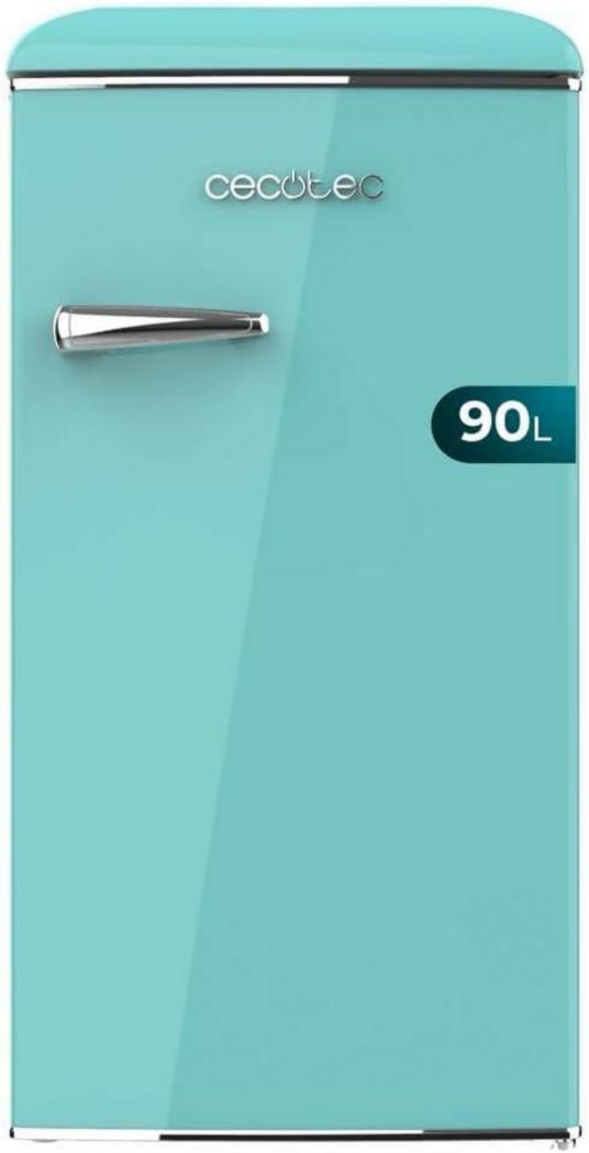 Mini-réfrigérateur Cecotec Bolero CoolMarket TT Origin 45 Rouge. Réfrigérateur de table rétro 45 L, 55 cm de haut, 44,7 cm de large, classe énergétique E, bac à glaçons et poignée chromée, rouge.