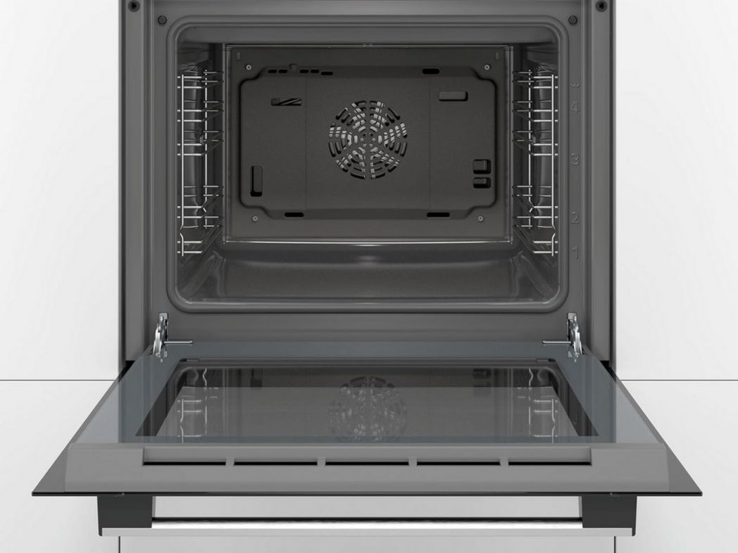 Bosch HBF133BR0 Série 2 - Four encastrable - 60 x 60 cm - Accessoire de nettoyage EcoClean Direct - Cuisson à air chaud 3D sur 3 niveaux simultanément - Affichage LED - Chauffage rapide - Sécurité enfants