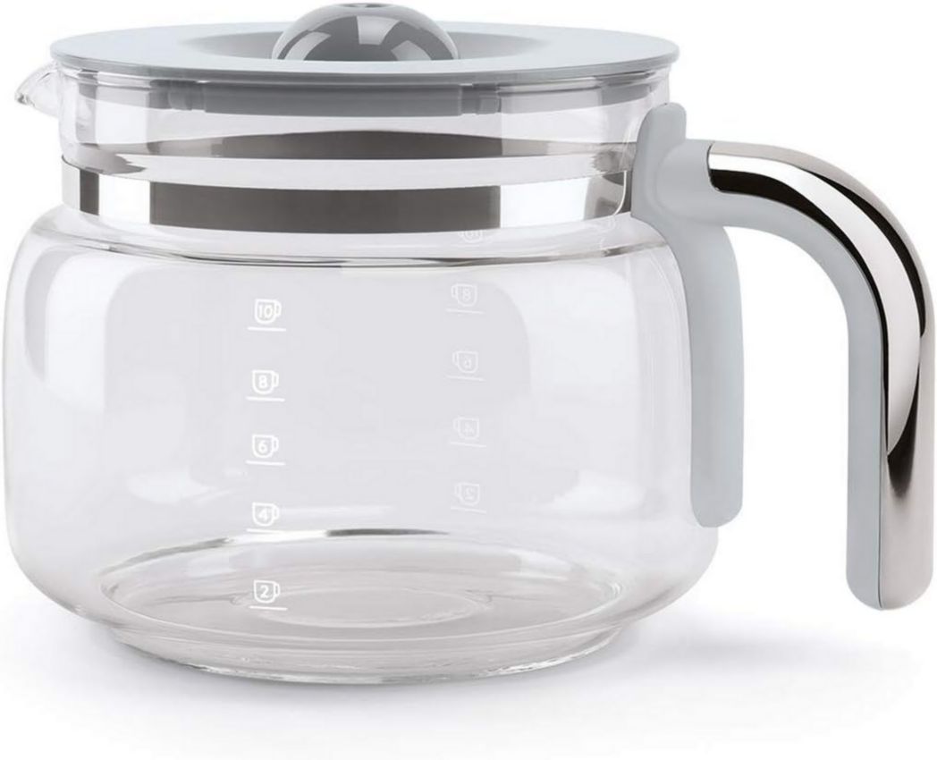 Smeg, DCF02PBEU, cafetière filtre, arôme et démarrage automatique, verseuse en verre jusqu'à 12 tasses, 2 niveaux d'intensité, maintien au chaud, 1050 W, bleu clair pastel