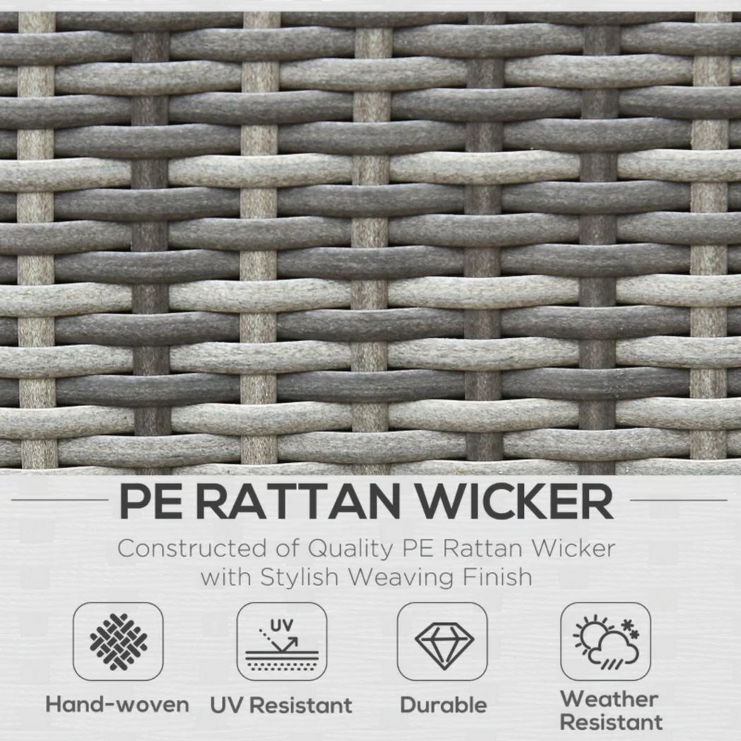 Ensemble de meubles de jardin de luxe, canapé en rotin et osier, avec coussins, pour véranda, jardin, balcon, piscine, gris