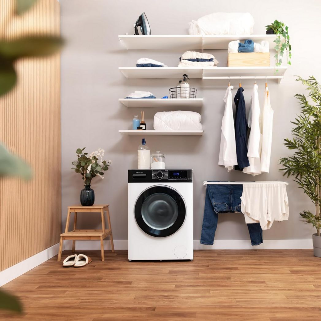 Lave-linge Cecotec 8 kg Bolero DressCode 8610 Inverter Steel A. Chargement frontal, 1400 tr/min, SteamMax, moteur Inverter Plus, 15 programmes, OnSmart, Stop&Go, DrumClean, revêtement antibactérien