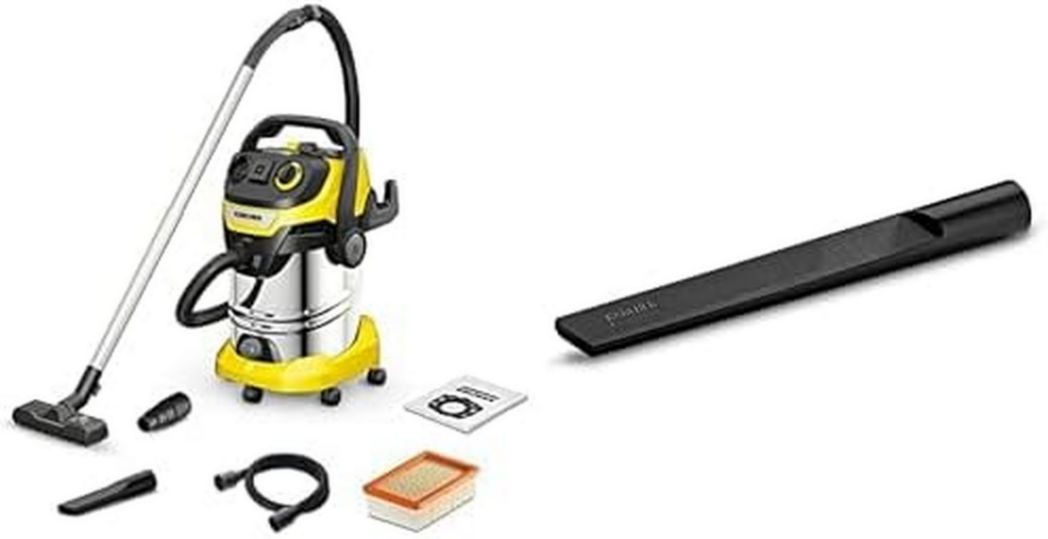 Aspirateur eau et poussière Kärcher WD 6 PS V-30/6/22/T, prise secteur, filtre plissé plat, fonction nettoyage, 1 300 W, réservoir : 30 l et bouchon de vidange, tuyau d'aspiration : 2,2 m