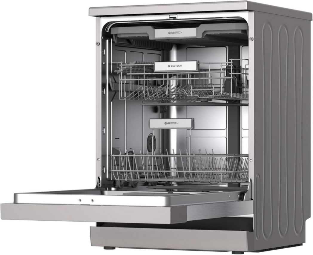 Lave-vaisselle GEDTECH GLV1542DX 15 ch - Tiroir à couverts - 42 dB - Ultra silencieux - Départ différé - Éco - Intensif - Rapide - Faible consommation - Classe C - Inox foncé - Protection enfant