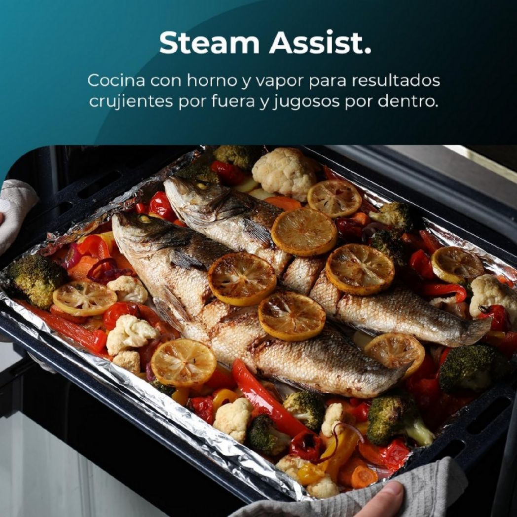 Four encastrable Cecotec Bolero Hexa C134500 Inox A 45 cm. 2600 W, capacité 56 L, basse consommation, 4 fonctions, minuterie, nettoyage vapeur, cuisson vapeur