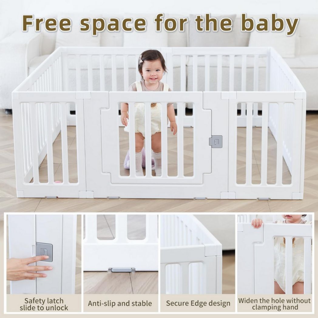 Parc bébé modulaire Gupamiga 150 x 180 cm, Parc enfant, Parc bébé, Blanc