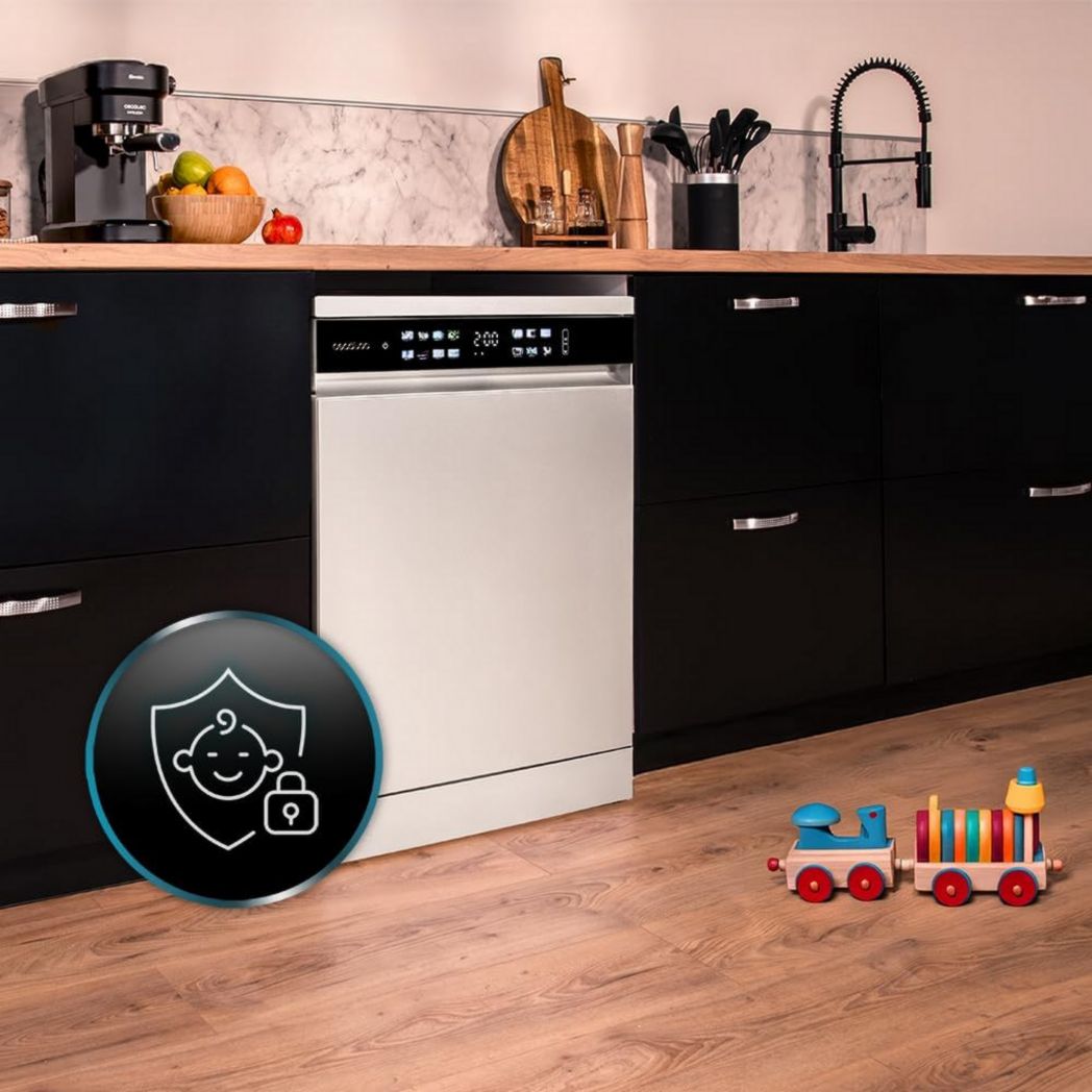 Lave-vaisselle Cecotec 60cm Bolero Aguazero 6700 B Lave-vaisselle blanc, 15 couverts, Classe B, moteur Inverter Plus, O2 Dry, Lavage Dual Zone, Plateau réglable, Turbo Dry+ et Demi-charge.