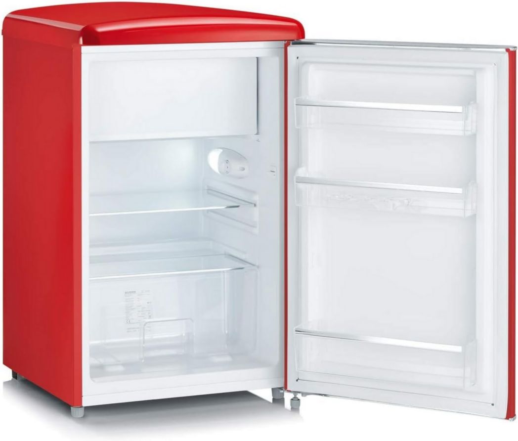 Réfrigérateur-congélateur SEVERIN, Pose libre, Longueur 55 cm, 108 L, Classe D, 110 kWh/an, 37 dB, Look rétro, Crème, RKS 8833