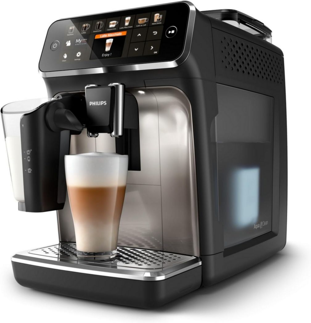 Machine à expresso entièrement automatique Philips série 5500 – 20 boissons chaudes et glacées, carafe LatteGo facile à nettoyer, SilentBrew 40 % plus silencieux, démarrage rapide, noir et argent (EP5546/70)