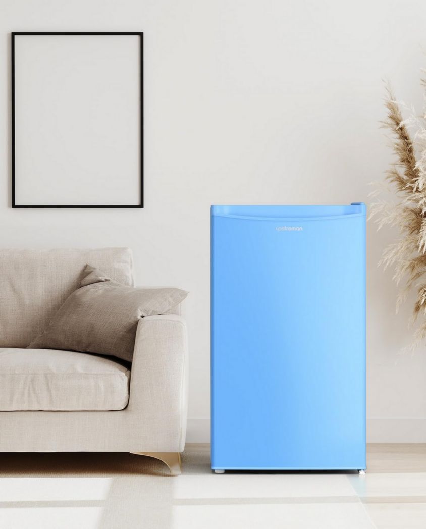 Mini-réfrigérateur Upstreman 91 L avec congélateur, thermostat réglable, pour petite pièce, réfrigérateur haut de gamme pour dortoir, bureau, blanc - BR321