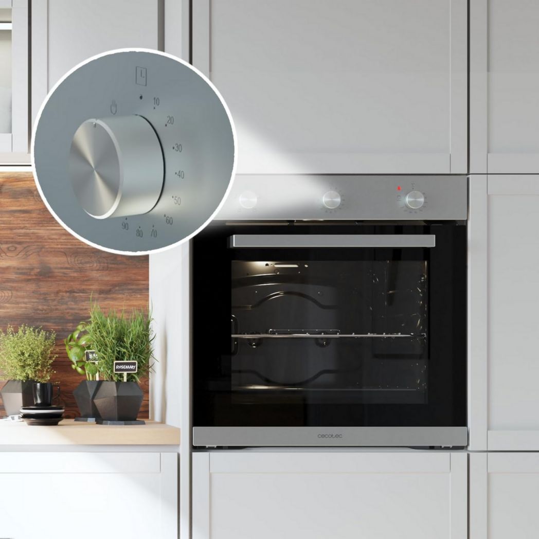 Four encastrable Cecotec Bolero Hexa C134500 Inox A 45 cm. 2600 W, capacité 56 L, basse consommation, 4 fonctions, minuterie, nettoyage vapeur, cuisson vapeur