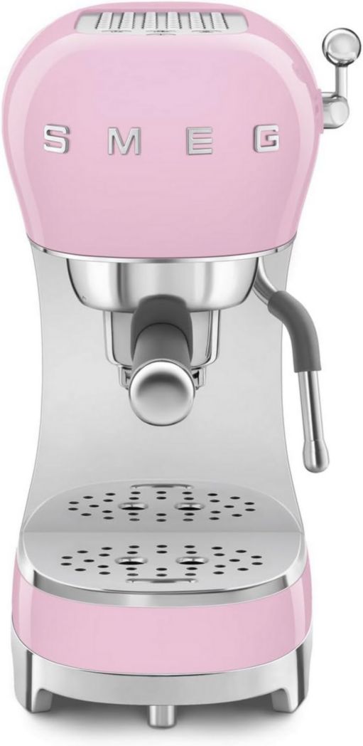 Smeg, ECF02CREU Machine à expresso manuelle, système Thermoblock et buse vapeur, 4 fonctions expresso, plateau amovible, porte-filtre, réservoir d'eau 1 L, dimensions compactes, 1350 W, couleur crème