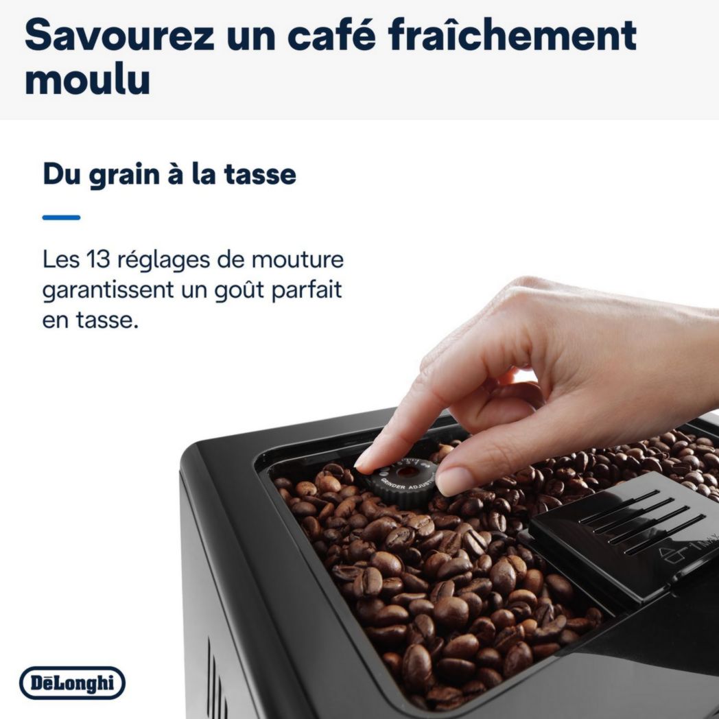 Machine à café à grains De'Longhi Eletta Evo ECAM46.860.B, expresso et cappuccino, écran tactile LCD, noir