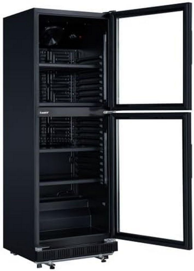 Réfrigérateur à boissons professionnel METRO GSC2360B, acier/verre, 62 x 63,6 x 175,3 cm, 347 L, avec serrure, noir