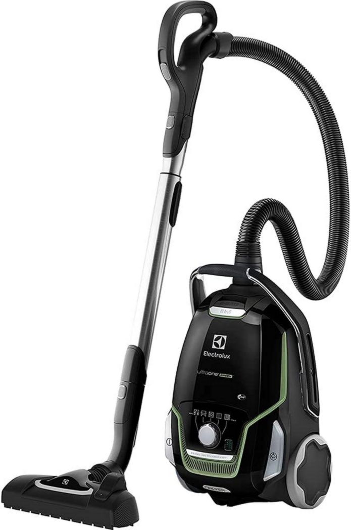 Electrolux UltraOne, Aspirateur traîneau avec sac, Ultra silencieux 65 dB, 2 sacs inclus, Puissance d'aspiration, Poignée ergonomique, Écologique (70 % de plastique recyclé), EUO9GREEN, Noir