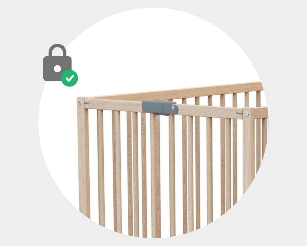 WEBABY - Lit bébé pliant 60 x 120 cm Blanc | Bois massif | Dès la naissance | Confort de couchage | Sommier à lattes | Compact | Transportable | Pliable | Gain de place | Lit de voyage