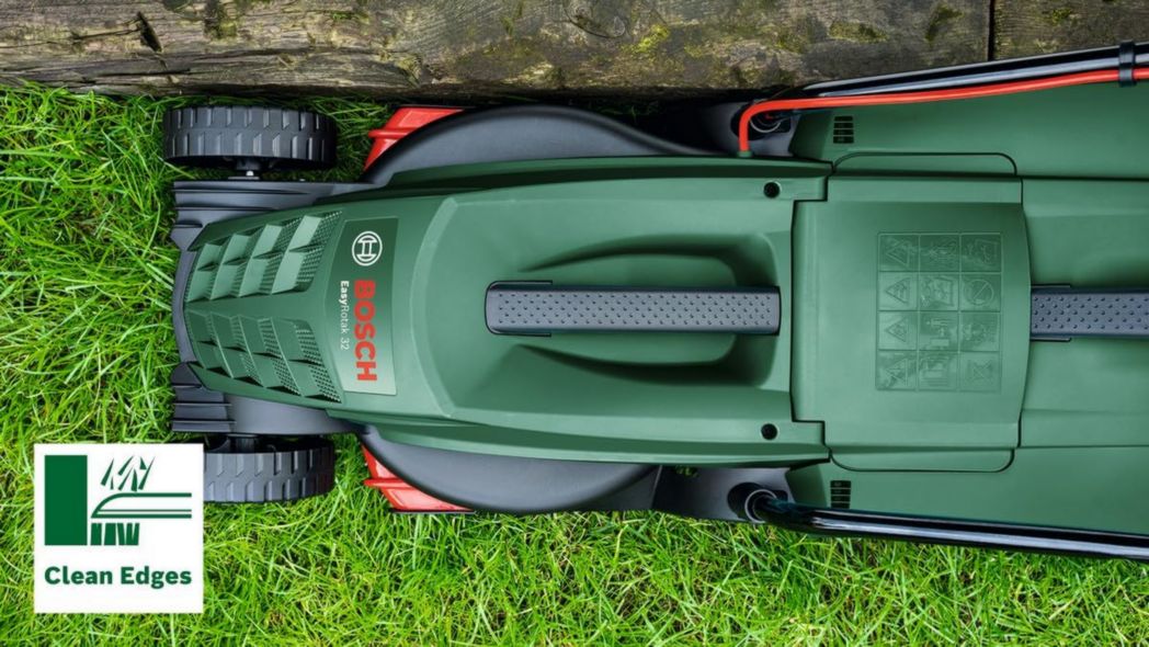Tondeuse à gazon filaire Bosch EasyRotak 32-235 (moteur 1200 W, largeur de coupe 32 cm, bac de ramassage 31 L, pour petits jardins)