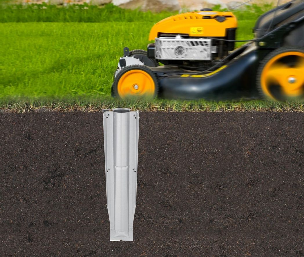 Brabantia - Séchoir à linge Lift-O-Matic - Étendoir à linge d'extérieur - Antidérapant - Résistant aux UV, 60 m - Rotation fluide - Pratique - Douille métallique à planter - Gris métallisé - 295 cm