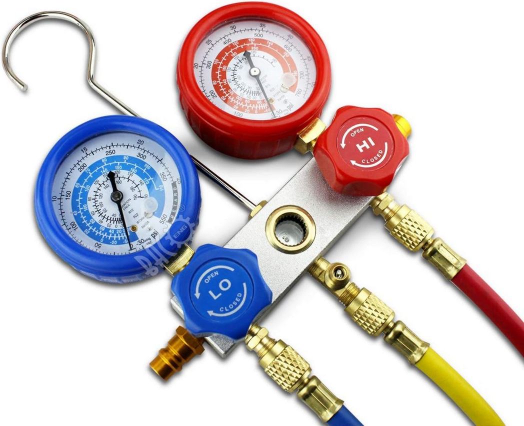 Pompe à vide pour climatisation BACOENG, kit de recharge pour climatisation et pompe à vide pour réfrigération, pour système de réfrigération et de climatisation R410A R134a R407C R32