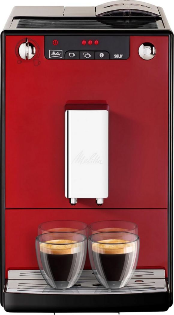 Melitta Caffeo Solo Noir Pure Black, Machine à café à grains avec broyeur et système d'extraction d'arômes, écran LED, mode 1 à 2 tasses, machine à expresso, automatique, E950-222, 1400 W