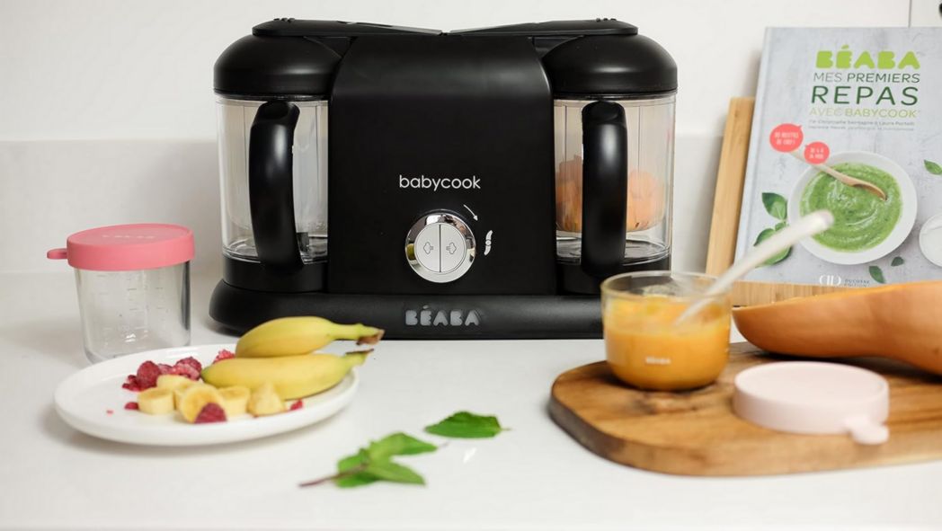 BÉABA, Robot Cuiseur Bébé 4 en 1 Babycook Duo, Mixeur-Cuiseur, Cuisson Vapeur Rapide 15 minutes, Diversification des Aliments, Petits Pots Bébé Maison, Capacité XXL 2200 ml, Noir