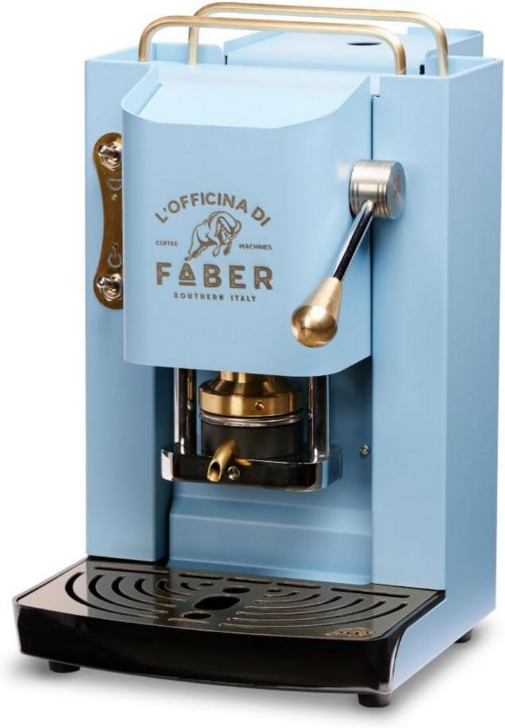 Machines à café Faber | Modèle Pro Total Inox Deluxe | Machine à café à dosettes 44 mm | Pressostat réglable en laiton | Électrovanne standard (laiton)