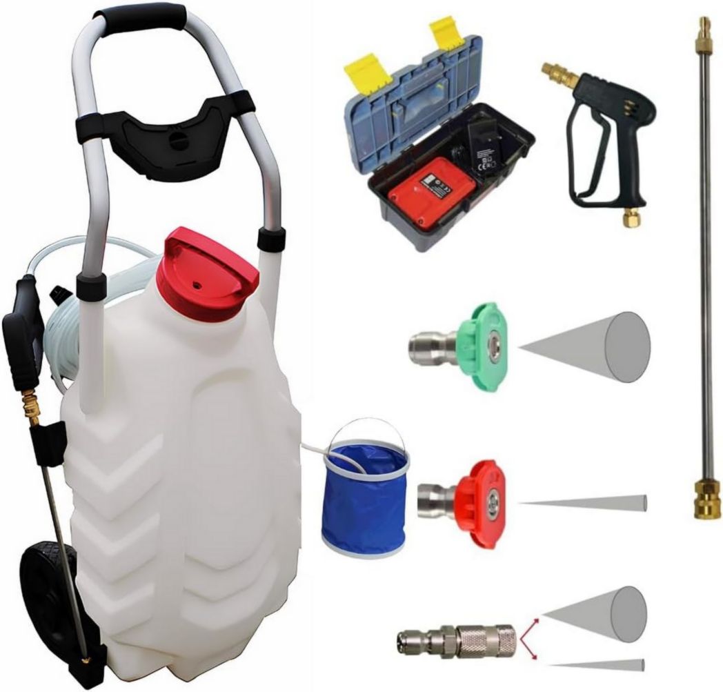 PHOENIX - Pulvérisateur électrique Pro Sprayer III 30 L avec option rinçage - Pulvérisateur de toit électrique longue portée avec batterie rechargeable, débit 240 L/h, tuyau 8 m - 2 batteries