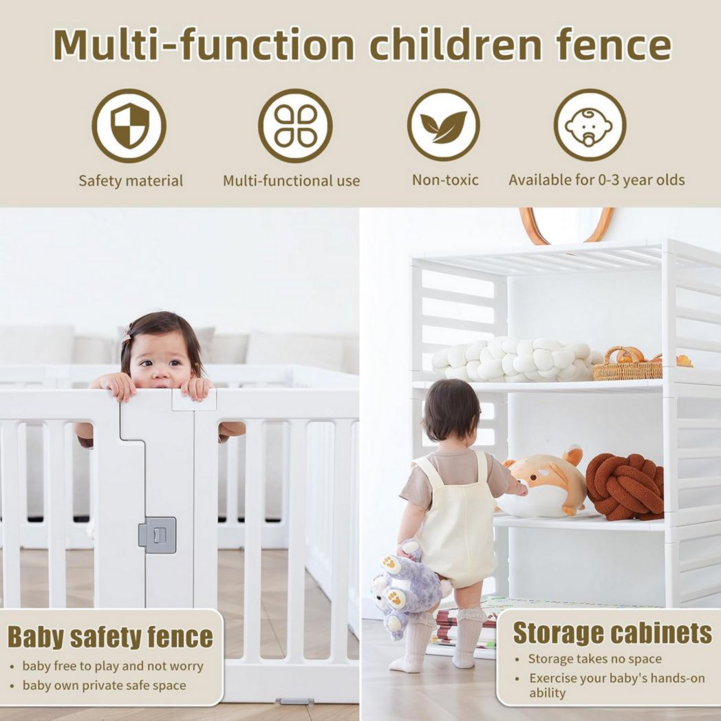 Parc bébé modulaire Gupamiga 150 x 180 cm, Parc enfant, Parc bébé, Blanc