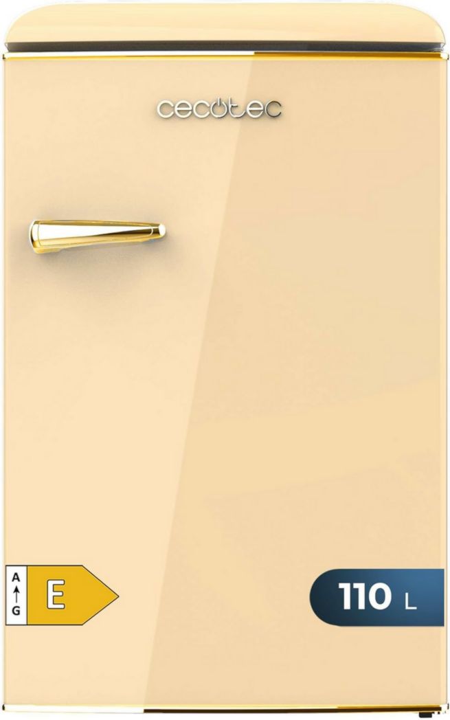 Mini-réfrigérateur Cecotec Bolero CoolMarket TT Origin 45 Rouge. Réfrigérateur de table rétro 45 L, 55 cm de haut, 44,7 cm de large, classe énergétique E, bac à glaçons et poignée chromée, rouge.