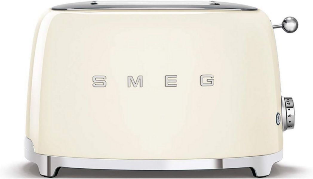 Smeg, Grille-pain 2 tranches TSF01BLEU, 2 fentes 36 mm, 6 niveaux de brunissage, fonctions chauffage, décongélation et bagel, éjection automatique du pain, tiroir ramasse-miettes, 950 W, noir