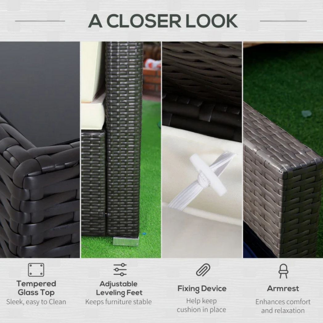 Ensemble de canapés d'extérieur sectionnels en osier