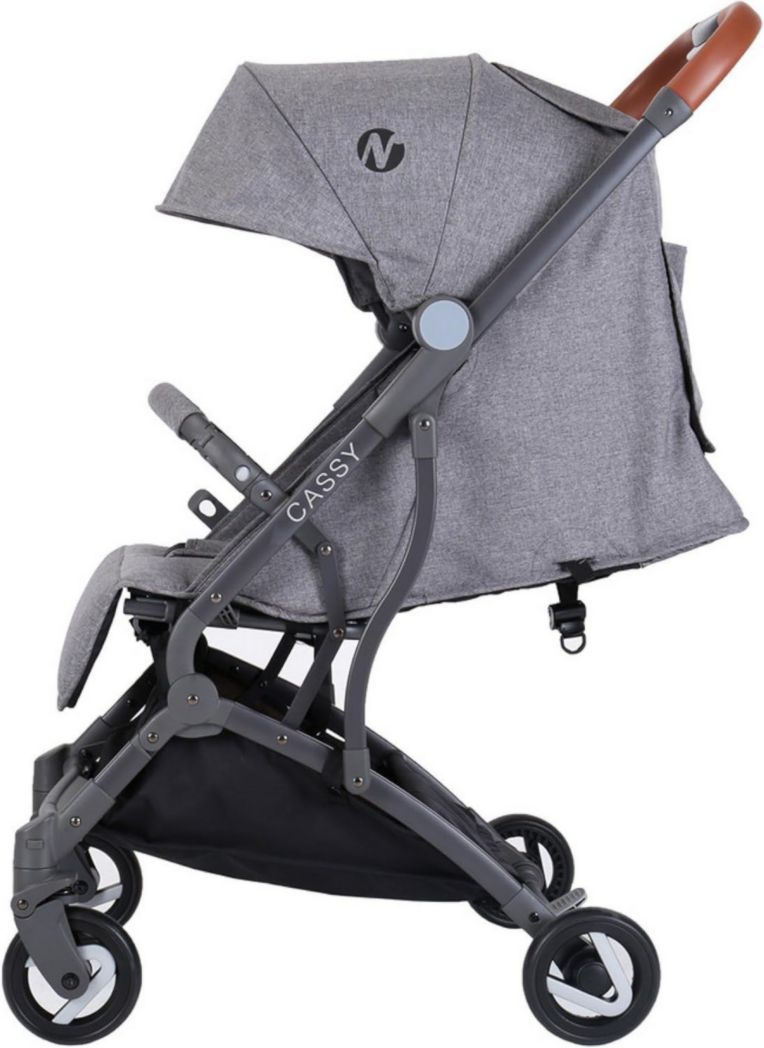 Poussette compacte CASSY 6-48 mois, légère et maniable - pliage d'une seule main - Sac de transport et porte-gobelet inclus - Nania (gris)